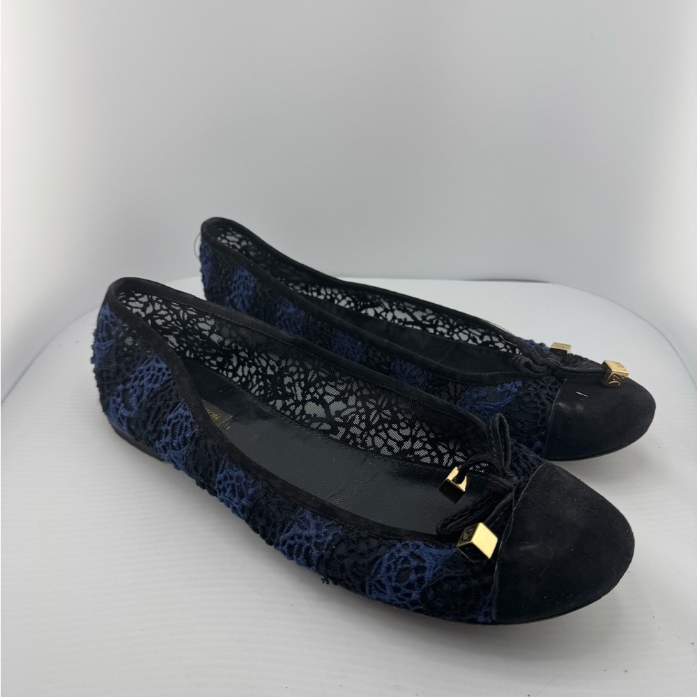Louis Vuitton Black and Blue Lace Flats